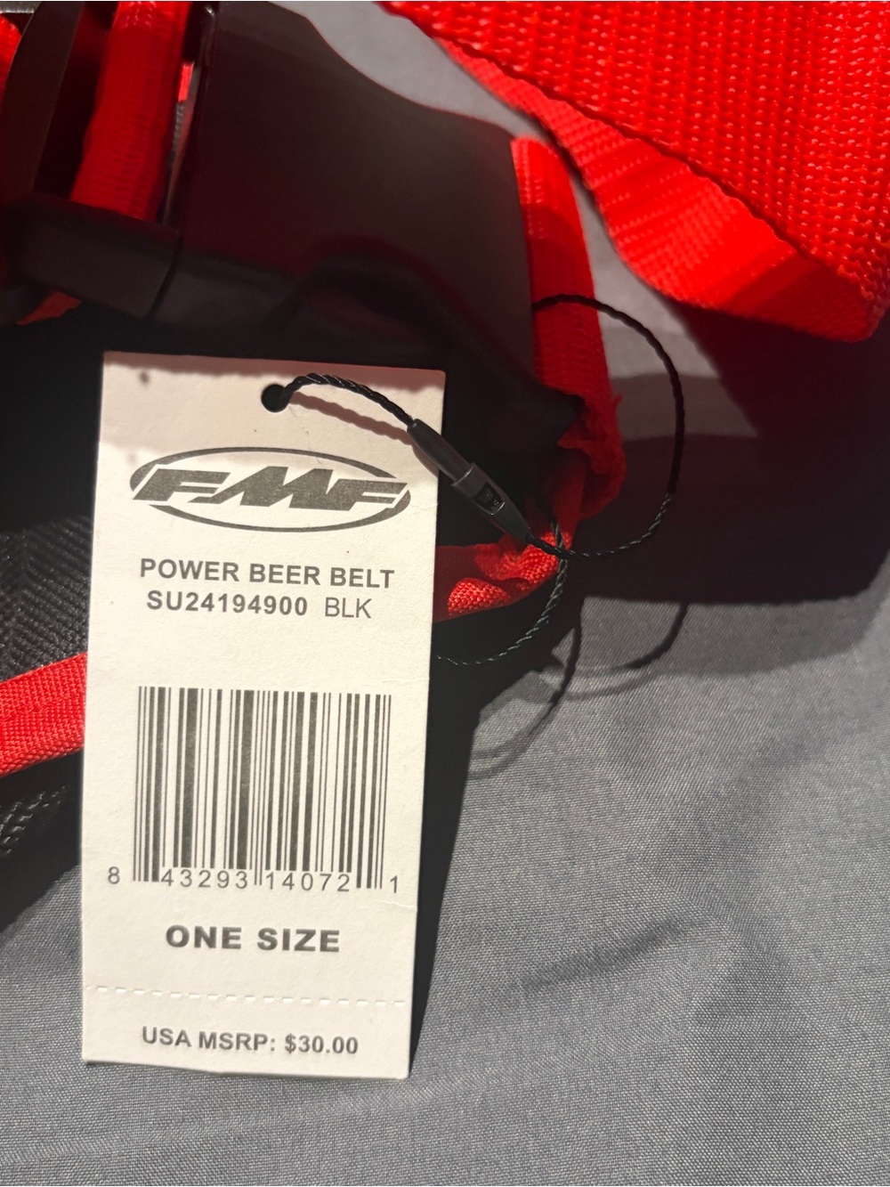 New FMF Racing Power Beer Belt 6 Can Holder Adjustable Black Red SU24194900 BLK - Picture 3 of 6